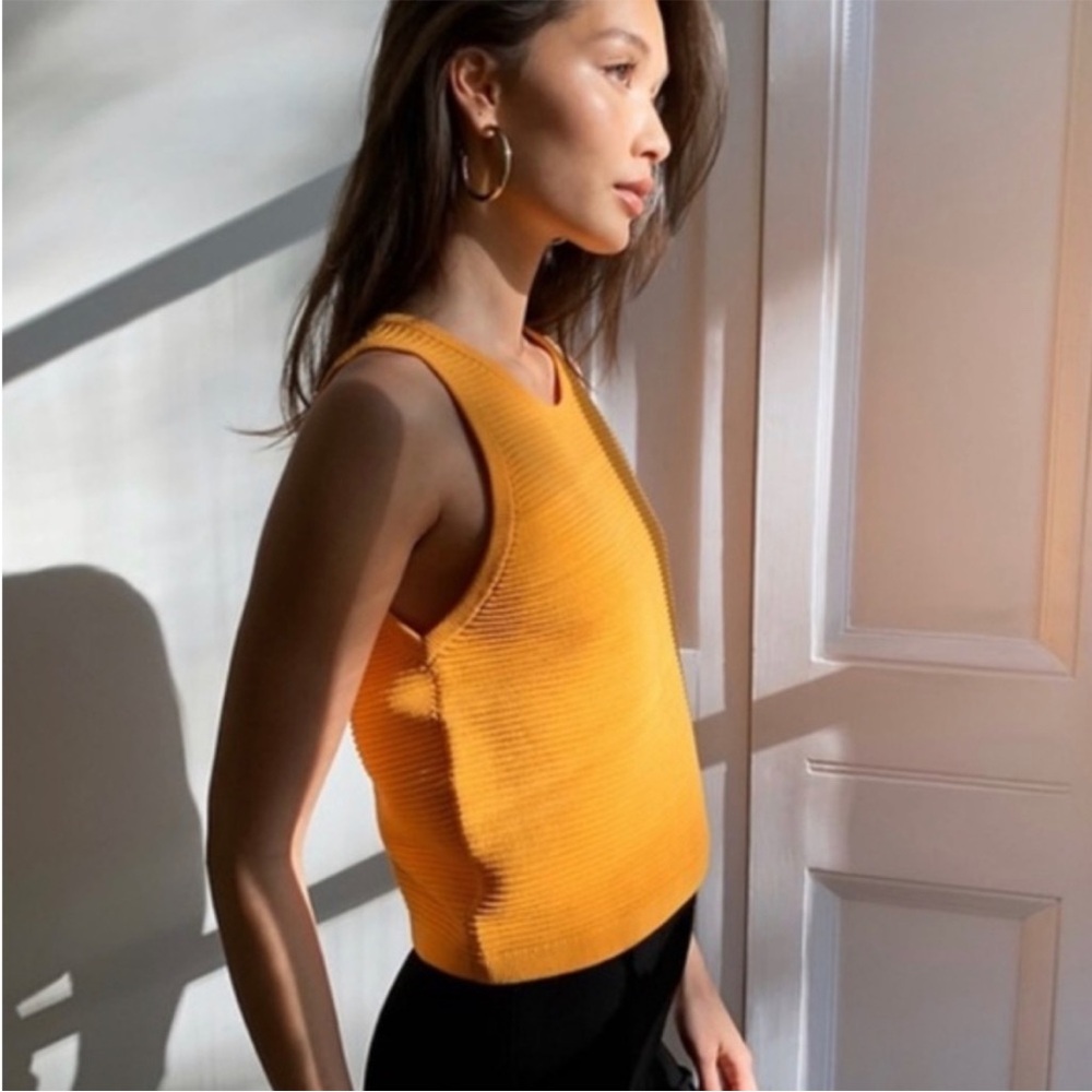Babaton Yellow Ribbed Knit Tank - Picture 7 of 7